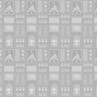 Traditional Asian temple and tree symbols in terracotta and sage green geometric grid - view 7 - final
