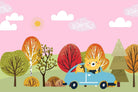 Woodland creatures adventure in lea - kids wallpaper mural-inequal final