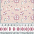Classic blue and white porcelain pattern with vases and chandeliers on light background - view 16 - final
