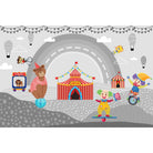 Circus animals and tents in lea - kids wallpaper mural-equal final