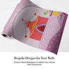 Playful circus tent scene with teddy bear and carnival elements in pink background - view 4 - final