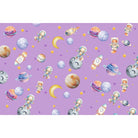 "Whimsical astronauts exploring planets in lea - kids wallpaper mural-equal final"