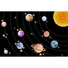"Cosmic solar system design in lea - kids wallpaper mural-equal final"