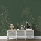Luxurious brown and copper birds with floral motifs in elegant Asian-inspired style - view 7 - final