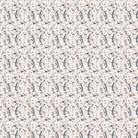 Graceful navy blue botanical scrolls and delicate pink flowers on cream colored background - view 2 - final