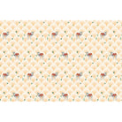 Repeating camels with saddles on scalloped beige background with scattered desert plants - view 15 - final