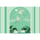 Moonlit swan elegance lea - "peace and serenity" wallpaper mural-equal final
