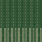 Vertical arrow motifs and stripes in deep green with modern floating shelves and furniture - view 2 - final