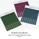 Vertical arrow motifs and stripes in deep green with modern floating shelves and furniture - view 23 - final all-groups samples