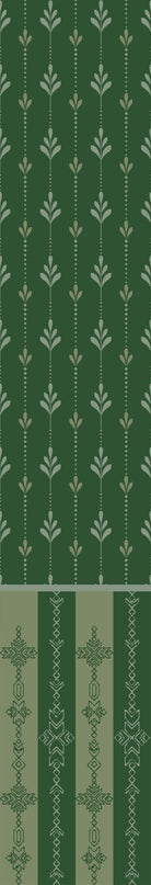 Vertical arrow motifs and stripes in deep green with modern floating shelves and furniture - view 6 - repeat-original - final