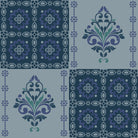 Alternating green damask medallions in checkerboard layout with ornate Victorian style decorative elements - view 13 - repeat-original - final