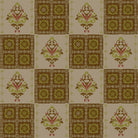 Alternating green damask medallions in checkerboard layout with ornate Victorian style decorative elements - view 16 - final