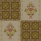 Alternating green damask medallions in checkerboard layout with ornate Victorian style decorative elements - view 19 - repeat-original - final