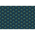 Dark emerald palm fronds arranged in elegant damask style repeat on black background - view 11 - final
