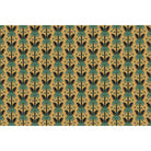 Dark emerald palm fronds arranged in elegant damask style repeat on black background - view 16 - final