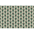 Dark emerald palm fronds arranged in elegant damask style repeat on black background - view 26 - final