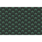Dark emerald palm fronds arranged in elegant damask style repeat on black background - view 31 - final
