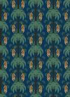 Repeating emerald green palm trees with golden tigers create luxurious tropical damask pattern - view 12 - repeat-small - final