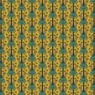 Repeating emerald green palm trees with golden tigers create luxurious tropical damask pattern - view 14 - final