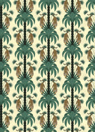 Repeating emerald green palm trees with golden tigers create luxurious tropical damask pattern - view 26 - repeat-original - final