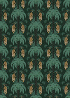 Repeating emerald green palm trees with golden tigers create luxurious tropical damask pattern - view 6 - repeat-original - final
