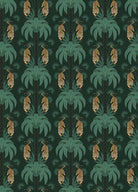 Repeating emerald green palm trees with golden tigers create luxurious tropical damask pattern - view 7 - repeat-small - final