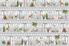 "Tropical wildlife safari oasis lea - tropical wallpaper mural-inequal final"