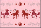 "Stallions galloping gracefully in lea - "hotels and cafes" wallpaper mural-inequal final"
