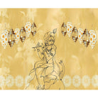 "Golden Radiance Krishna mural design in lea - religion wallpaper mural-equal final"