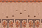 "Intricate paisley motif in lea - "motifs" wallpaper mural-inequal final"