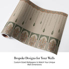 Ornate hanging beaded border with emerald leaf pendants in traditional Mughal architectural style - view 4 - final