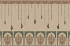 "Intricate paisley motif in lea - "motifs" wallpaper mural-inequal final"