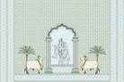 "Divine Radha and Krishna lea - patterns wallpaper mural-inequal final"