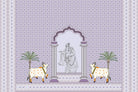 "Divine Radha and Krishna lea - patterns wallpaper mural-inequal final"