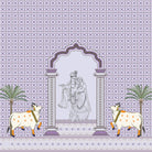Traditional Indian arch with geometric lattice background and tropical plants in modern setting - view 18 - final