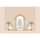 Divine Radha and Krishna patterns in lea - "patterns" wallpaper mural-equal final