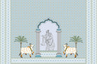 "Divine Radha and Krishna lea - patterns wallpaper mural-inequal final"