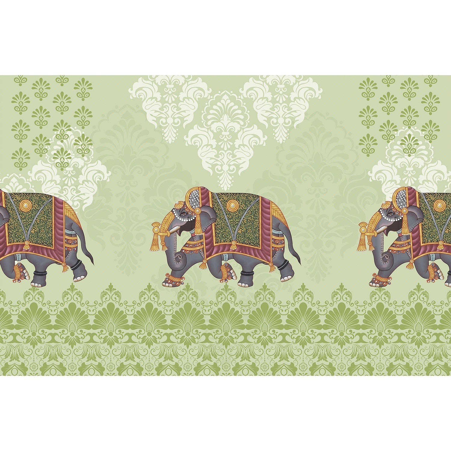 Regal elephant design in lea - "royal" wallpaper mural-equal final