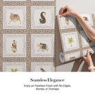 Traditional Mughal art panels featuring decorated elephants, palm trees and ornate border details - view 4 - final