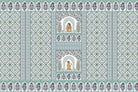 "Vintage mughal courtyard scene in lea - mughal wallpaper mural-inequal final"