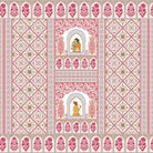 Pink and white traditional Indian palace arches with geometric diamond patterns and floral motifs - view 2 - final