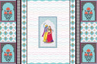 "Radha-Krishna divine love scene in lea - religion wallpaper mural-inequal final"