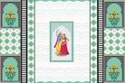 "Radha-Krishna divine love scene in lea - religion wallpaper mural-inequal final"