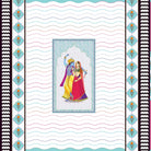 Traditional Indian artwork with decorative waves and geometric borders featuring cultural dance illustration - view 9 - final