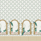 Vintage mint green arches with hummingbirds and floral vines create elegant tropical sanctuary - view 12 - final