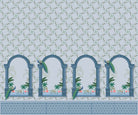 Peacock feathers and flora in lea - "flora" wallpaper mural-inequal final