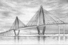 "Modern bridge architectural design in lea - art wallpaper mural-inequal final"