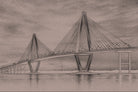 "Modern bridge architectural design in lea - art wallpaper mural-inequal final"