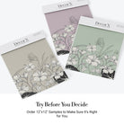 Large grayscale hibiscus flowers and butterflies create elegant modern botanical mural on gray background - view 19 - final all-groups samples