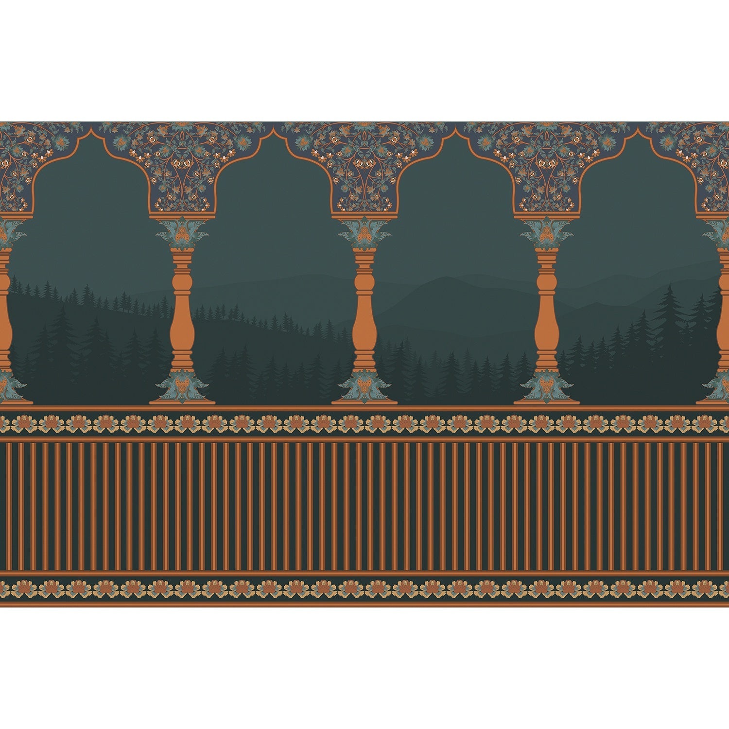 Ornate pillar architecture lea - "royal" wallpaper mural-equal final